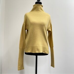 Wilfred 100% Merino Wool Turtleneck Sweater Straw Yellow Size S